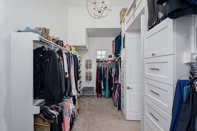 4241 Tranquility Ln, Prosper, TX 75078 - spacious closet with light colored carpet and a chandelier