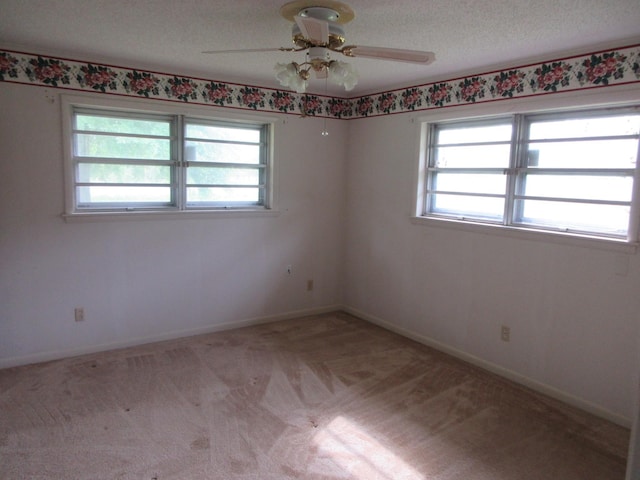empty room featuring light colored carpet and a wealth of natural light
