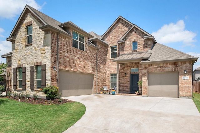 7809 Bella Way, Arlington, TX 76001 - view of front of home featuring driveway, brick siding, and a front lawn