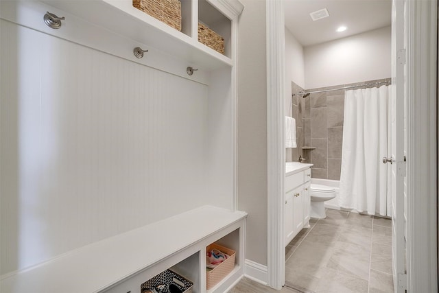 mudroom featuring visible vents