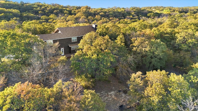 bird's eye view with a view of trees