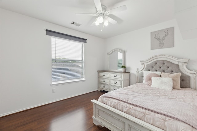 1406 Springmeadow Dr, Allen, TX 75002 - bedroom featuring dark wood-type flooring, ceiling fan, and baseboards