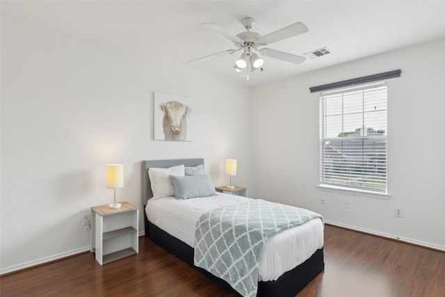 1406 Springmeadow Dr, Allen, TX 75002 - bedroom with wood finished floors, baseboards, and ceiling fan