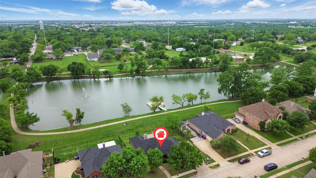 225 Midnight Dr, Royse City, TX 75189 - birds eye view of property featuring a water view and a residential view