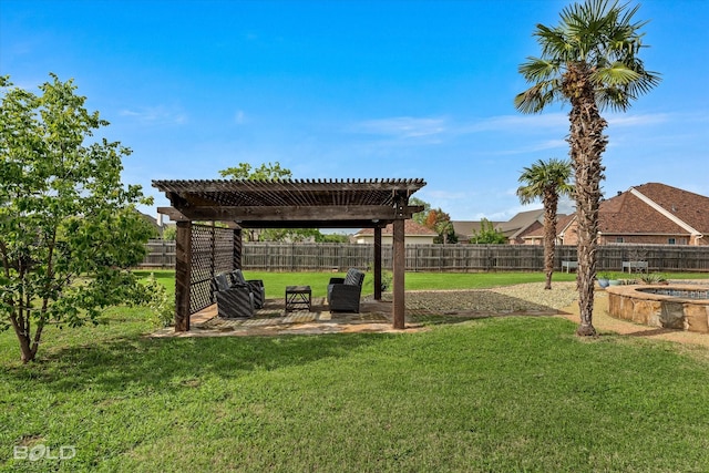 221 Cattail Trl, Benton, LA 71006 - view of yard featuring a fenced backyard, a pergola, and a patio area