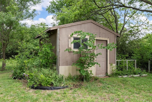 view of shed