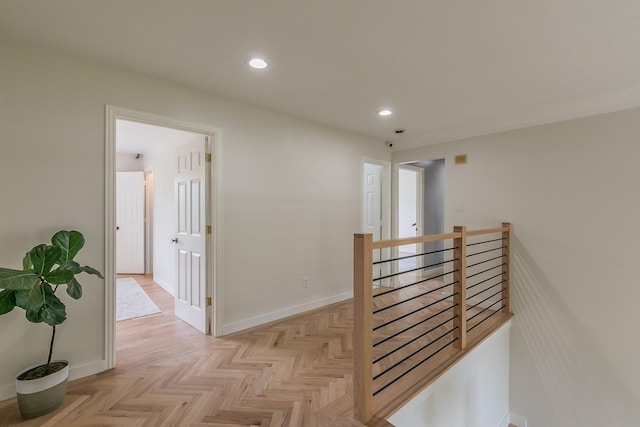 300 Preakness Cir, Southlake, TX 76092 - hall with an upstairs landing, recessed lighting, and baseboards