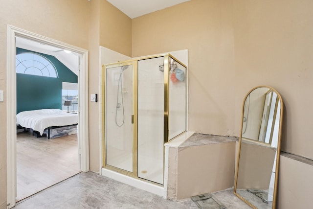 ensuite bathroom with a shower stall and ensuite bath