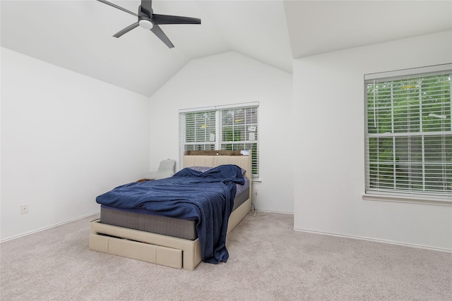 2624 Misty Glen Dr, Flower Mound, TX 75028 - bedroom featuring vaulted ceiling, carpet, and a ceiling fan
