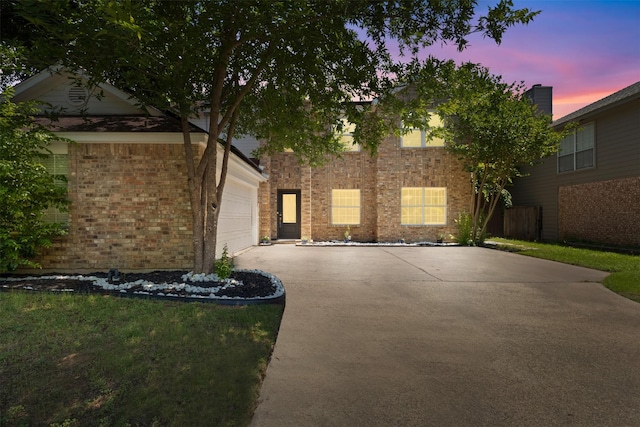 2624 Misty Glen Dr, Flower Mound, TX 75028 - view of front of property featuring concrete driveway, brick siding, and a garage
