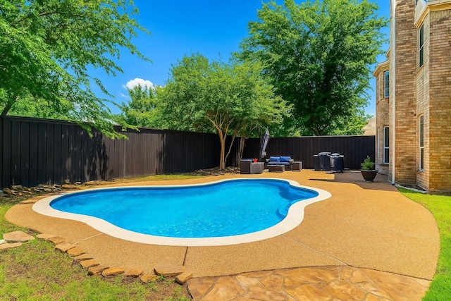 2624 Misty Glen Dr, Flower Mound, TX 75028 - view of pool with a patio area, a fenced backyard, and an outdoor hangout area