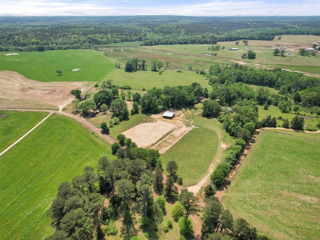 aerial view with a rural view