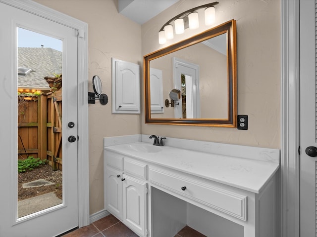 6916 April Way Cir, Plano, TX 75023 - bathroom featuring tile patterned flooring and vanity