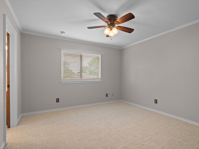 6916 April Way Cir, Plano, TX 75023 - empty room featuring ceiling fan, baseboards, and ornamental molding