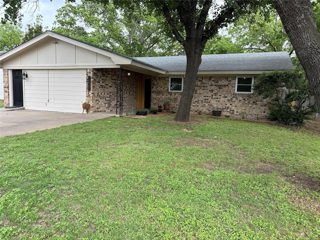 1207 W Cage St, Stephenville, TX 76401 - single story home featuring brick siding, a shingled roof, a front lawn, and board and batten siding