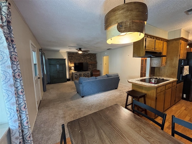 1207 W Cage St, Stephenville, TX 76401 - interior space featuring a ceiling fan and a textured ceiling