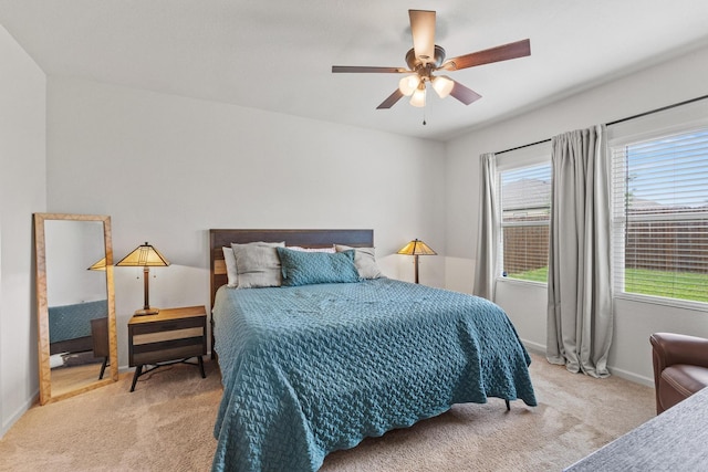 1823 Wolf Run, Anna, TX 75409 - bedroom with baseboards, light carpet, and a ceiling fan