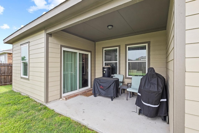 1823 Wolf Run, Anna, TX 75409 - view of patio featuring fence and grilling area