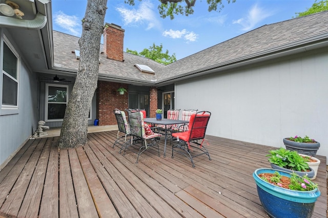 818 Red Oak Dr, Mansfield, TX 76063 - wooden deck with outdoor dining space