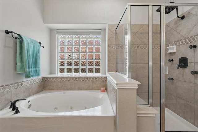 8208 Rock Elm Rd, Fort Worth, TX 76131 - full bathroom with a stall shower and a jetted tub