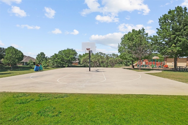 8208 Rock Elm Rd, Fort Worth, TX 76131 - view of basketball court with community basketball court and a lawn