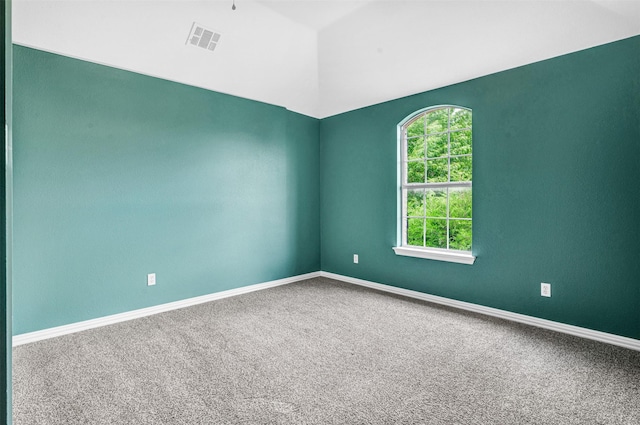 2283 Fox Crossing Ln, Frisco, TX 75036 - carpeted empty room with visible vents, baseboards, and lofted ceiling