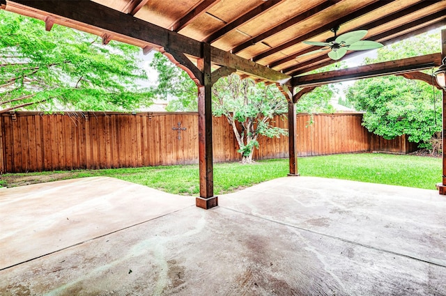 2283 Fox Crossing Ln, Frisco, TX 75036 - view of patio with a ceiling fan and a fenced backyard