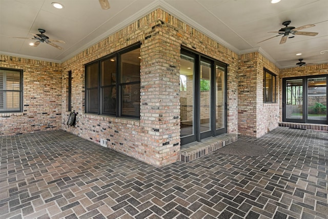 view of patio / terrace with a ceiling fan