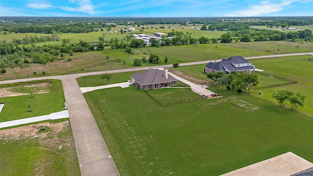 bird's eye view with a rural view