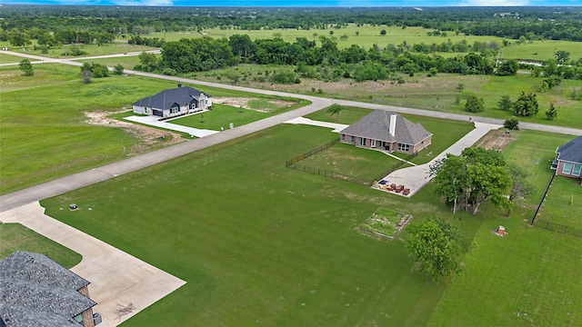 bird's eye view with a rural view