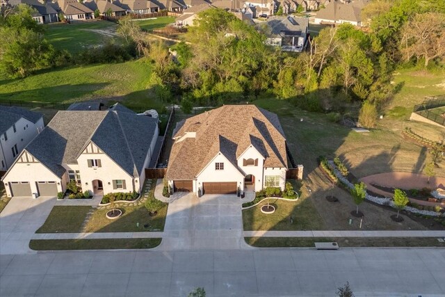 aerial view with a residential view
