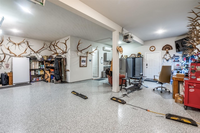 interior space with a wall mounted AC