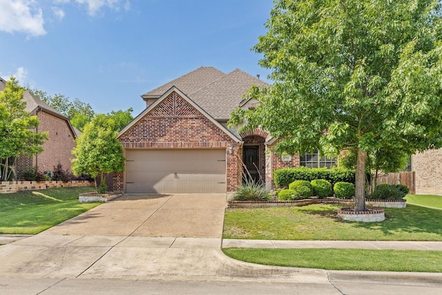 1711 Crescent Oak St, Wylie, TX 75098 - traditional home featuring brick siding, a garage, a front yard, and driveway
