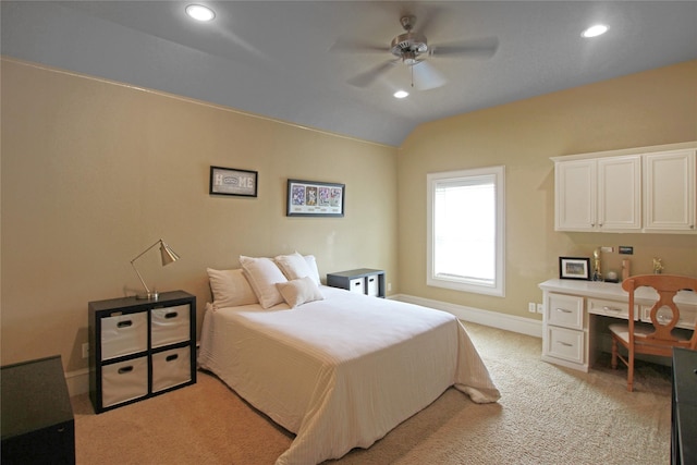 320 Hines Xing, Bullard, TX 75757 - bedroom with baseboards, vaulted ceiling, recessed lighting, and light colored carpet