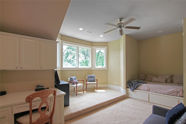 320 Hines Xing, Bullard, TX 75757 - bedroom with ceiling fan, carpet, recessed lighting, baseboards, and visible vents