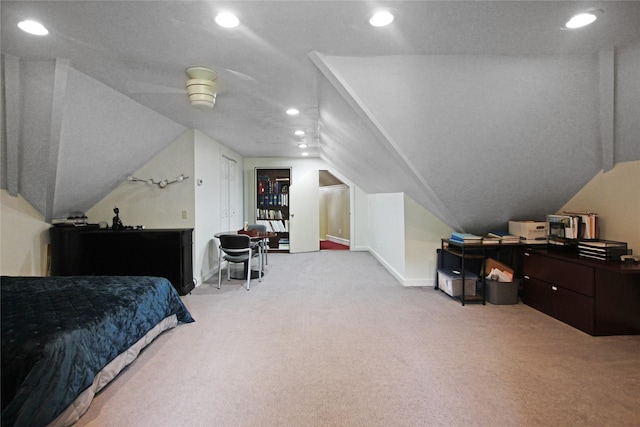320 Hines Xing, Bullard, TX 75757 - carpeted bedroom featuring baseboards, recessed lighting, and lofted ceiling