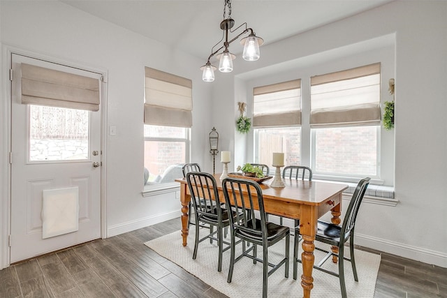 9820 Mullins Crossing Dr, Fort Worth, TX 76126 - dining room featuring dark wood finished floors and baseboards