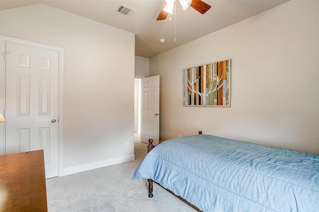 9820 Mullins Crossing Dr, Fort Worth, TX 76126 - carpeted bedroom featuring lofted ceiling, baseboards, and ceiling fan