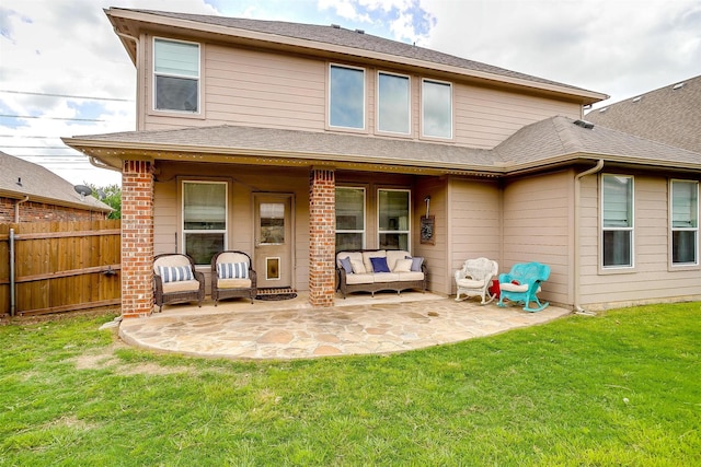 9820 Mullins Crossing Dr, Fort Worth, TX 76126 - rear view of house with a patio area and an outdoor living space