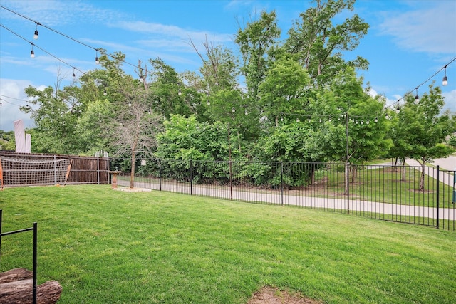 view of yard featuring fence