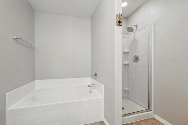 1612 Cambridge Dr, Providence Village, TX 76227 - full bathroom with baseboards, a stall shower, and a garden tub