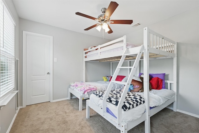 1612 Cambridge Dr, Providence Village, TX 76227 - bedroom with baseboards, ceiling fan, carpet, and visible vents