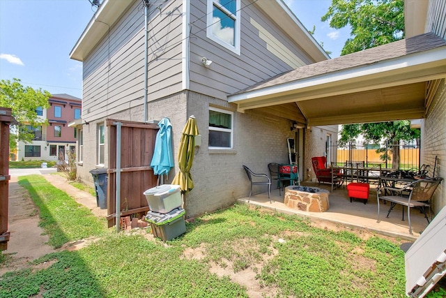 exterior space featuring fence