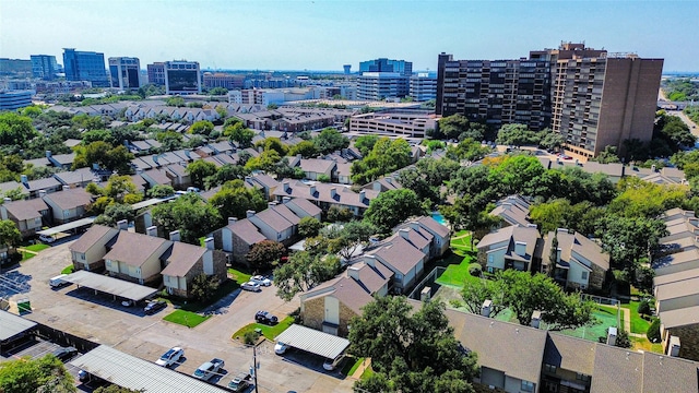 bird's eye view with a view of city
