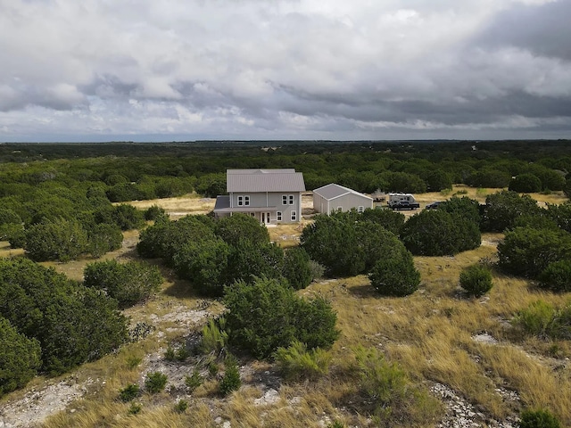 aerial view with a forest view