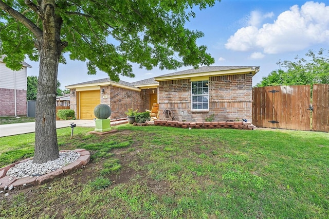 3145 Ronay Dr, Forest Hill, TX 76140 - single story home featuring a front lawn, brick siding, an attached garage, and fence