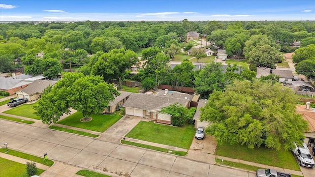 aerial view with a residential view