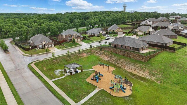bird's eye view with a residential view