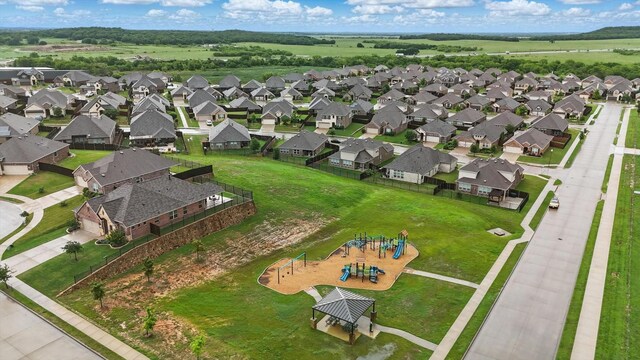 drone / aerial view with a residential view