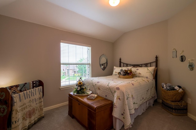 8201 Mckenzie Ct, Frisco, TX 75036 - bedroom with carpet floors, baseboards, and lofted ceiling